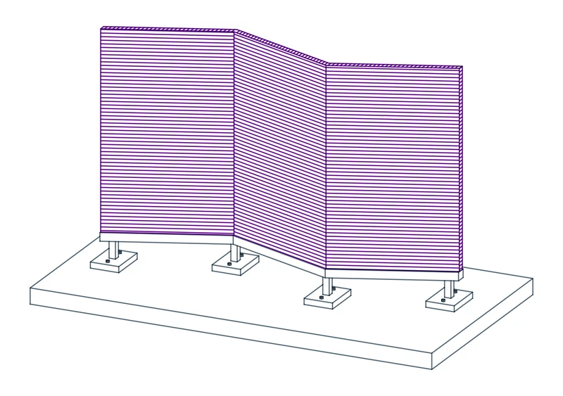 Folded screen / Hatching