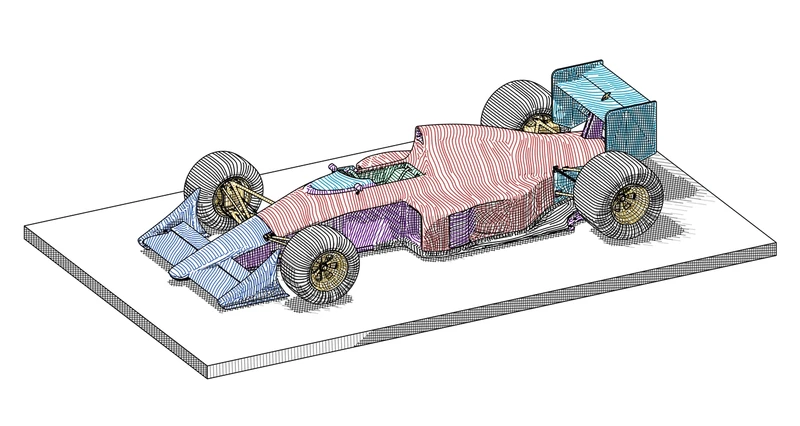 McLaren / surface-following colour fill and grey shading
