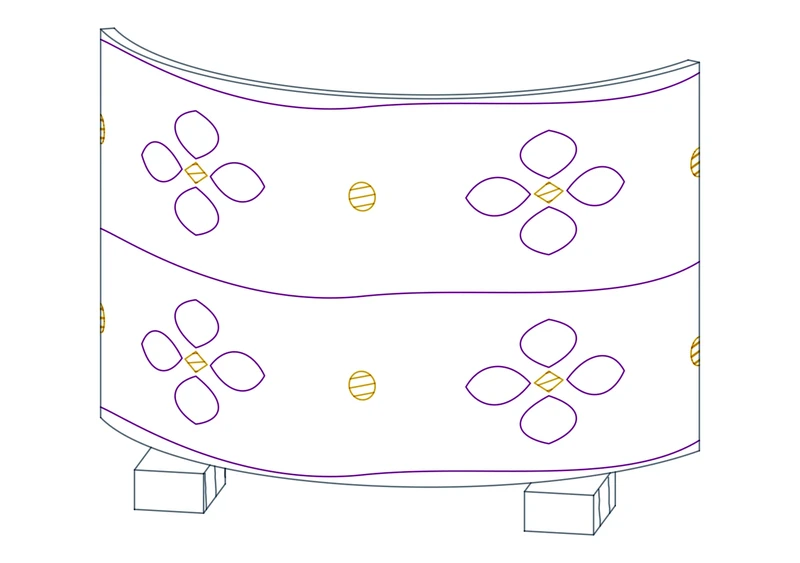 Curved display / petal weave