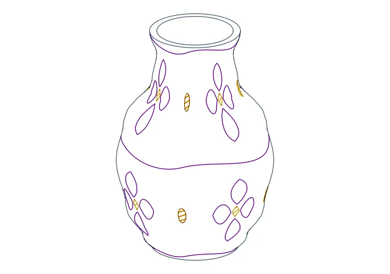 Ceramic vase / curved shoulders